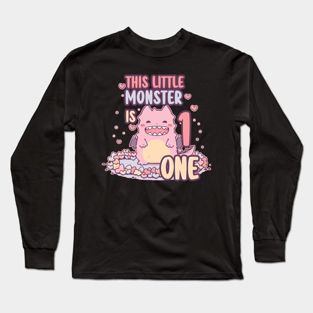 This Little Monster is One | 1st Birthday Long Sleeve T-Shirt by Malinda